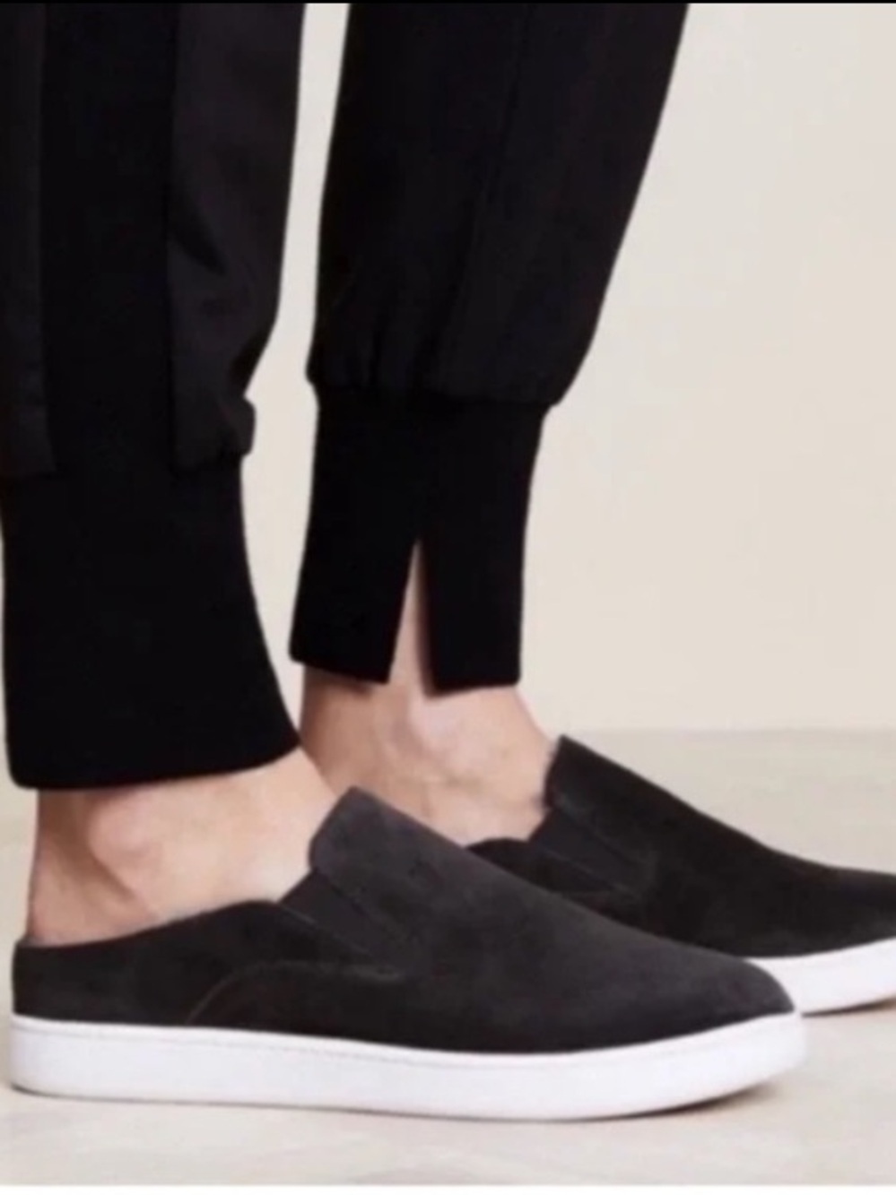 Vince Verrell Black Suede Slide Slip-On Sneaker 8.5 Lagenlook Minimalist